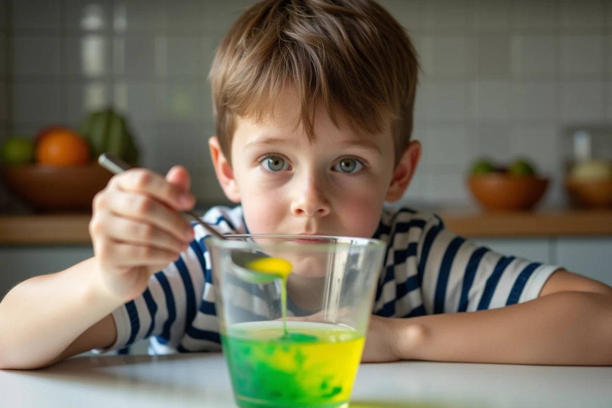 Garçon curieux observant l